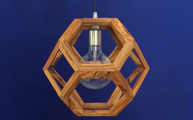 Lampada in legno GANIMEDE ottaedro troncato - Fulcro Firenze