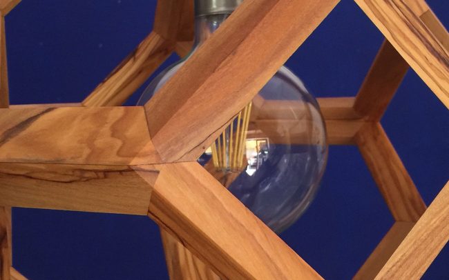 Lampada in legno GANIMEDE ottaedro troncato - Fulcro Firenze