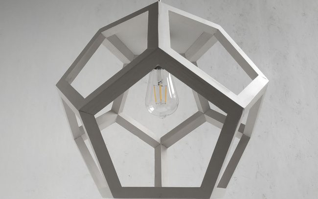 Lampada in legno ALBIORIX dodecaedro - Fulcro Firenze