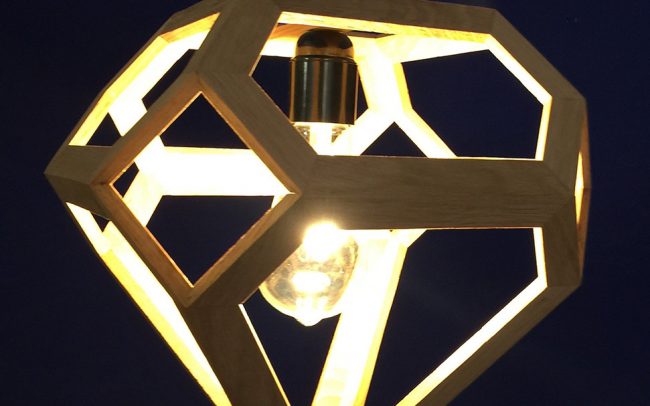 Lampada in legno NARVI diamante - Fulcro Firenze
