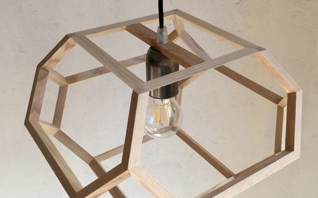 Lampada in legno PRAXIDIKE ottaedro troncato allungato - Fulcro Firenze