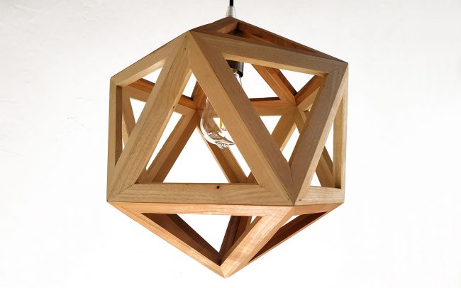 Lampada in legno MEGACLITE icosaedro - Fulcro Firenze