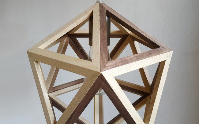 Lampada in legno MEGACLITE icosaedro - Fulcro Firenze