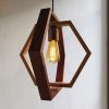 Dafni Hexagonal wood pendant lamp