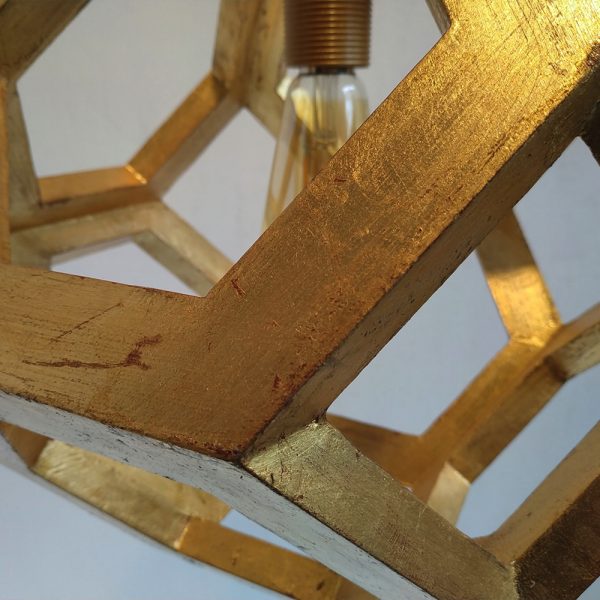 Ganimede Gold truncated octahedron pendant lamp