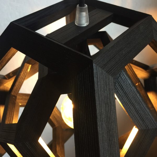 Trapped double truncated octahedron pendant lamp